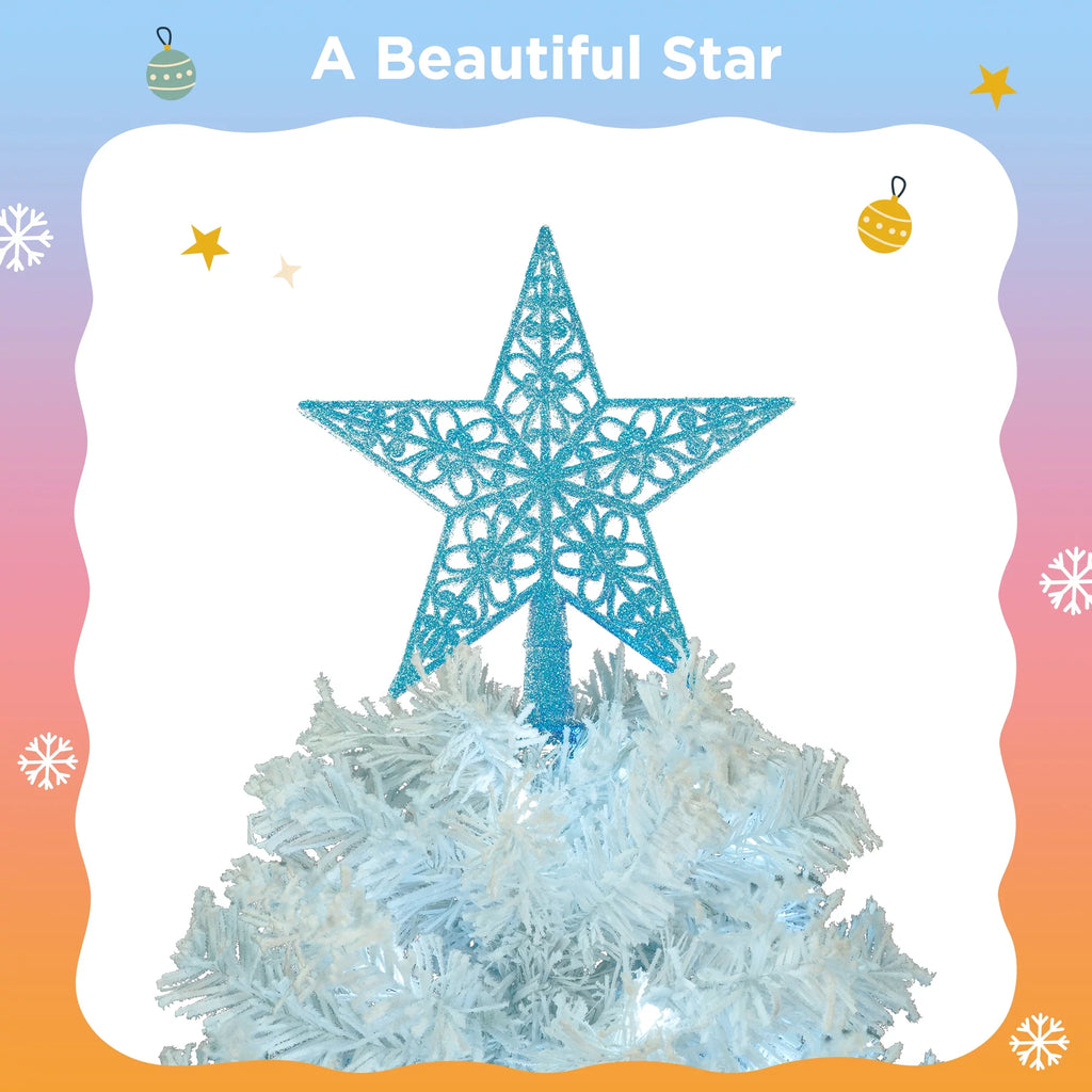 6FT Pre-lit Artificial Christmas Tree with 300 Tri-color Lights & Star Top X805
