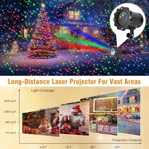 Christmas Laser Lights Projector with RGB Star Show A879