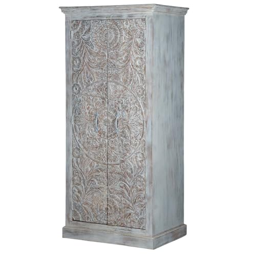 White Solid Wood Wardrobe Z9381