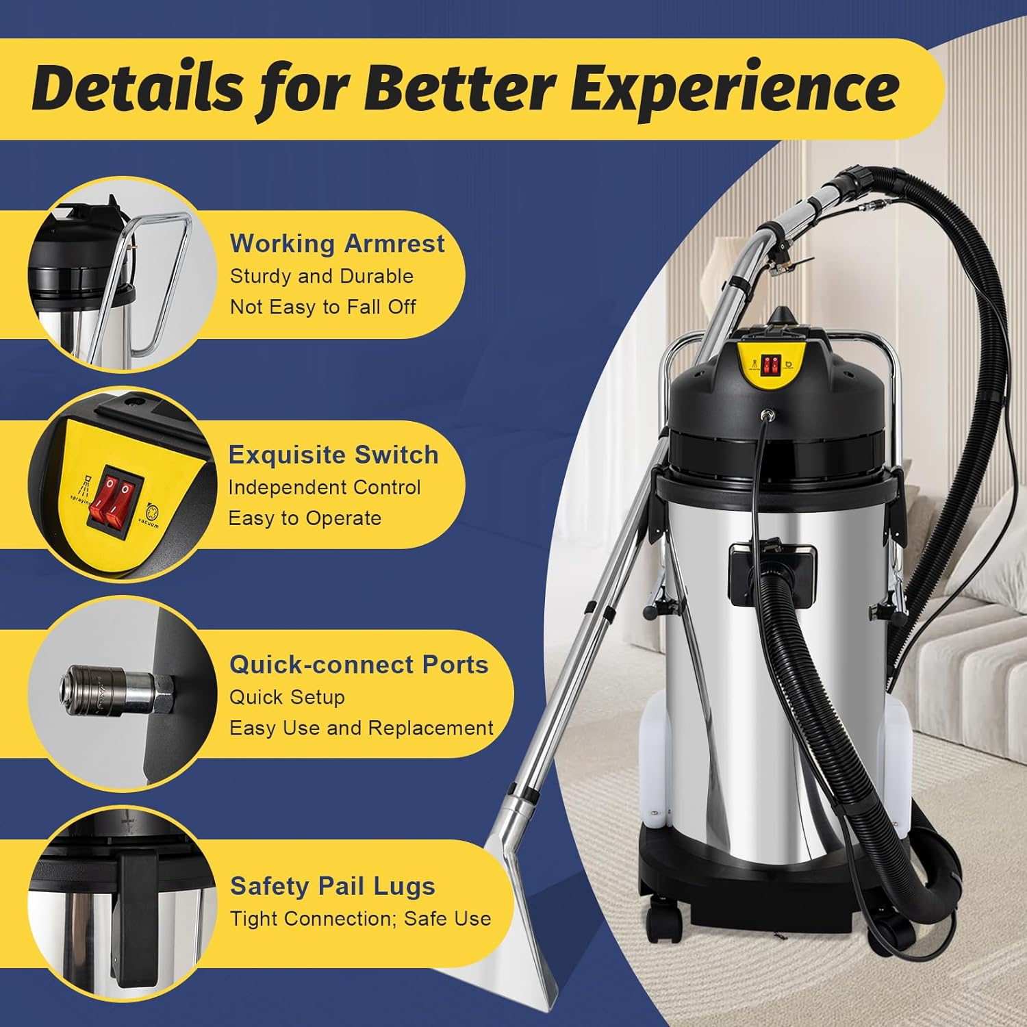 40L 110V 1000W Commercial Carpet Cleaner P301