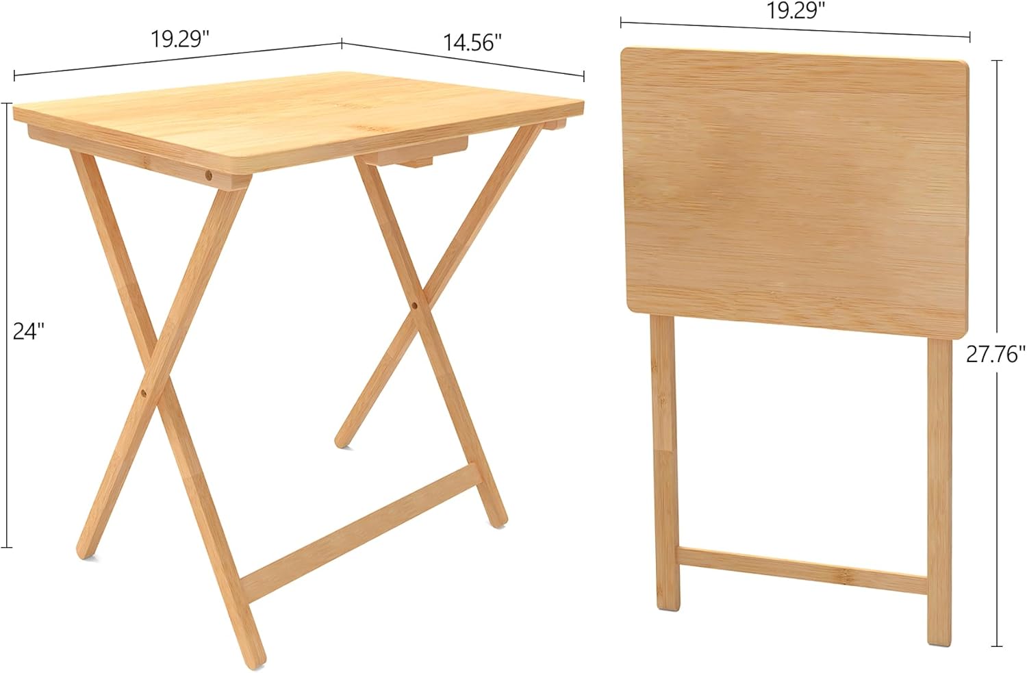 Folding TV Tray Table Set of 2, Bamboo F5543