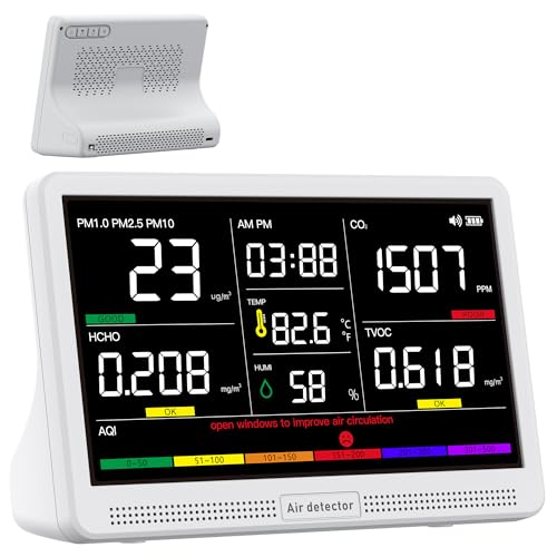 16 in 1 Air Quality Monitor with 7" Display White V455591