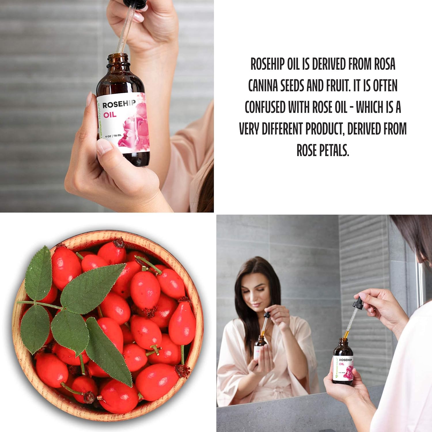 Rosehip Seed Oil Cold Pressed Unrefined Oil 4oz B979