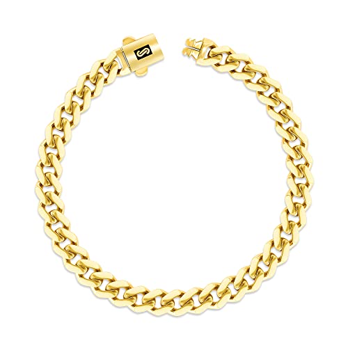 14k Yellow Gold 5mm Cuban Link Chain Bracelet P895985