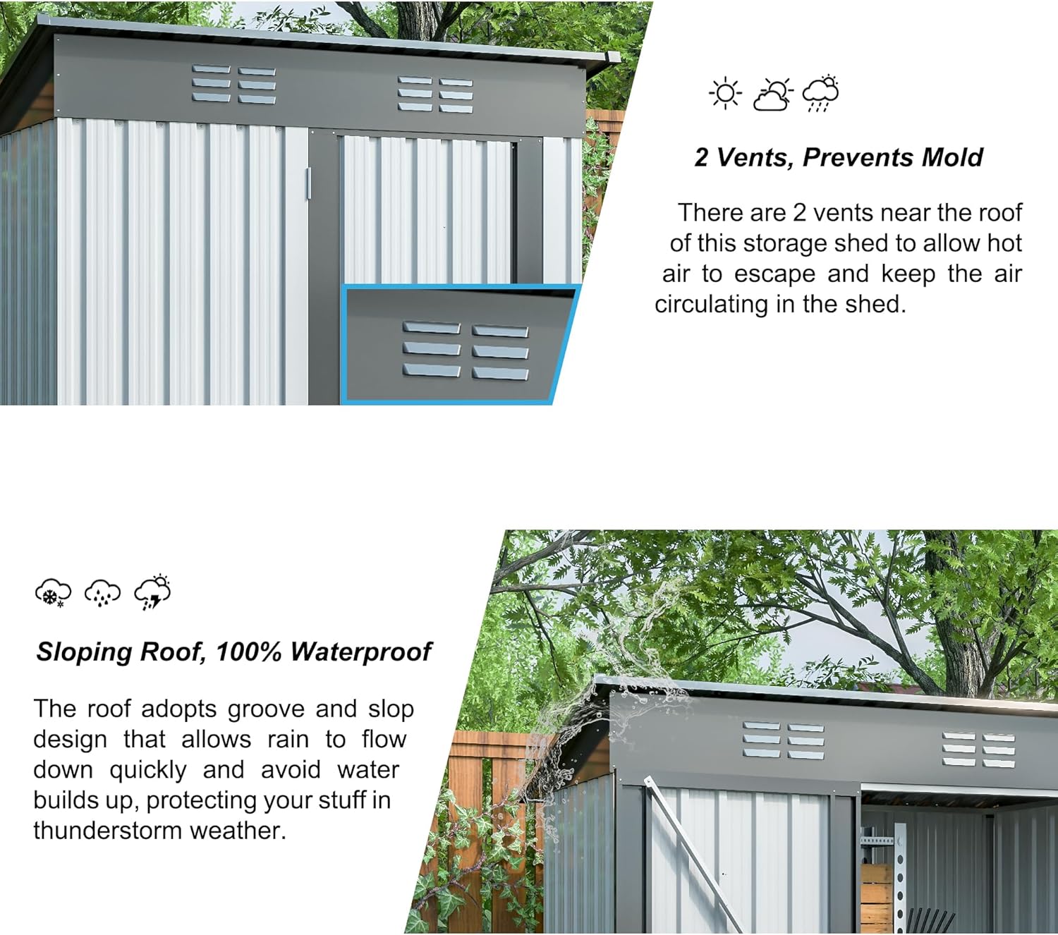 Metal Storage Shed 5x3 FT with Lockable Doors I15138