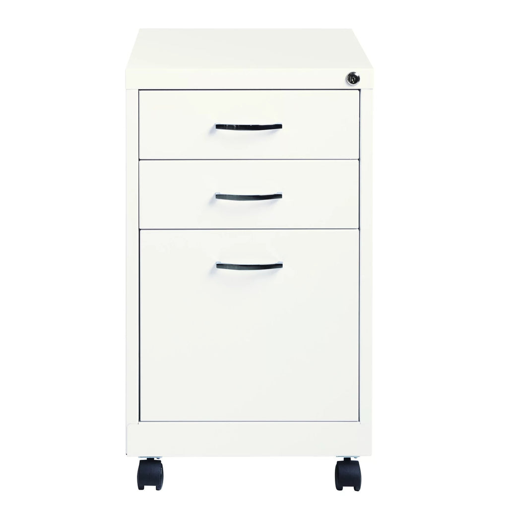 White 3-Drawer Mobile Pedestal File Cabinet P208