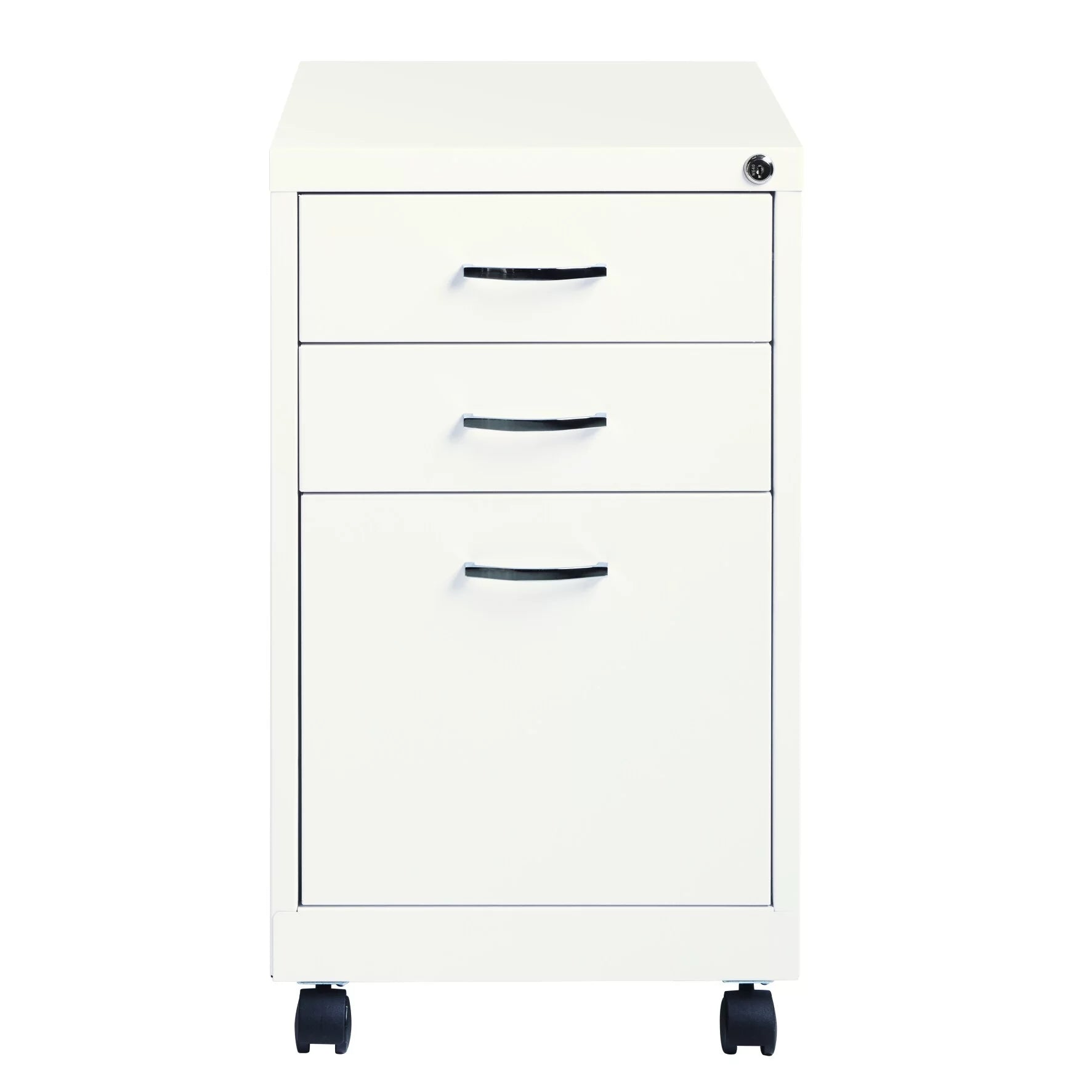 White 3-Drawer Mobile Pedestal File Cabinet P208