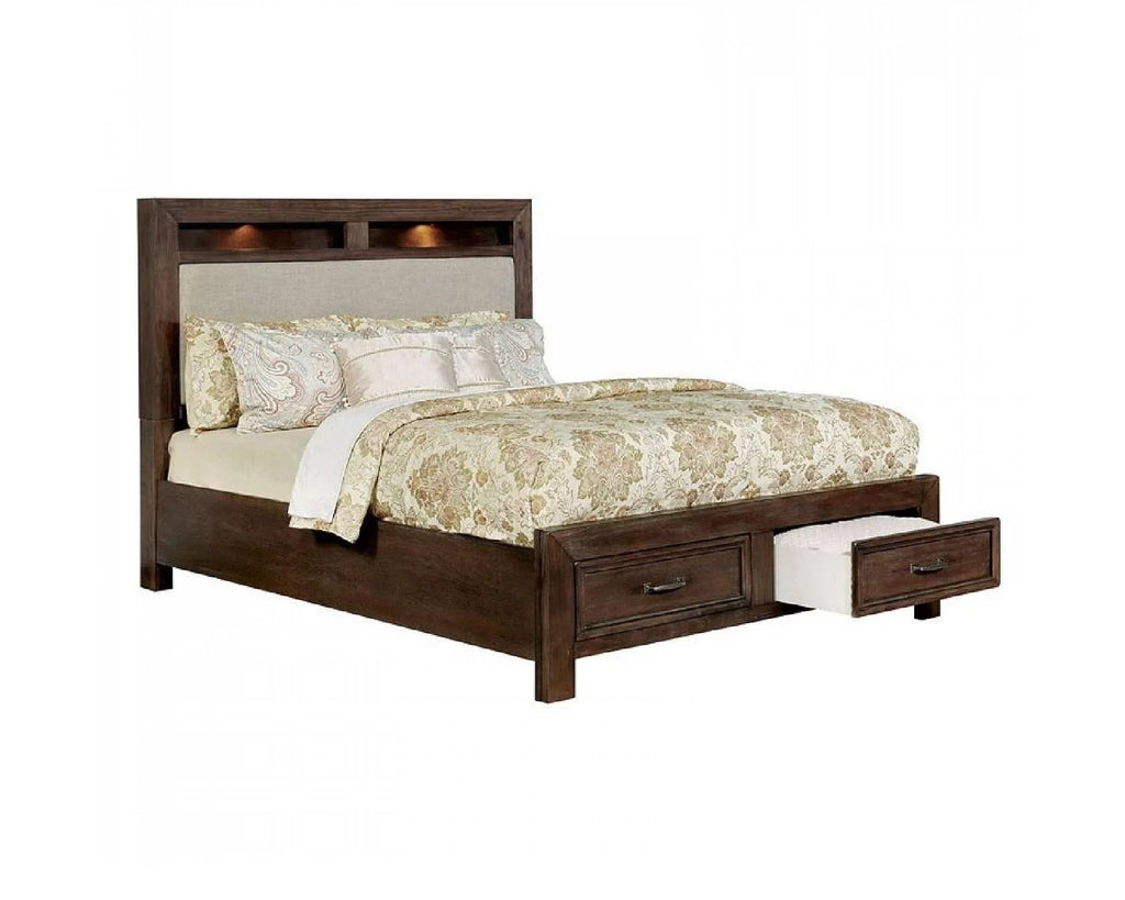 Dark Oak Solid Wood King Bedroom Set 5pcs V6958