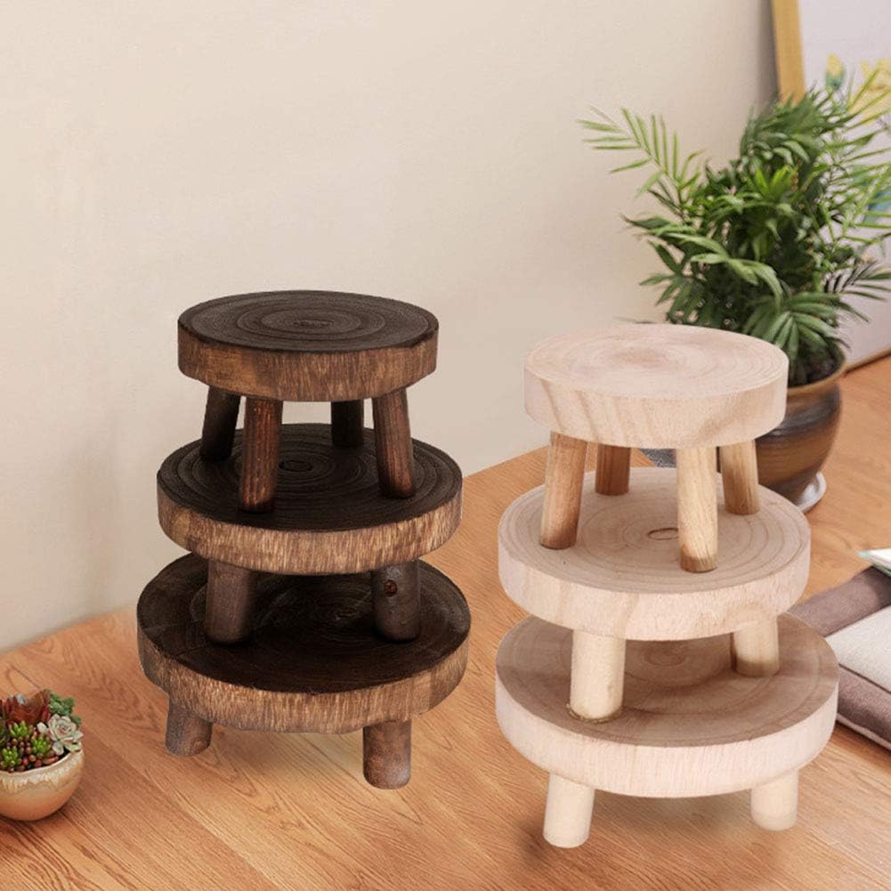 Warm Brown Mini Round Wooden Stool E4051