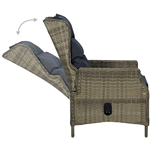 7 Piece Patio Dining Set Brown A688