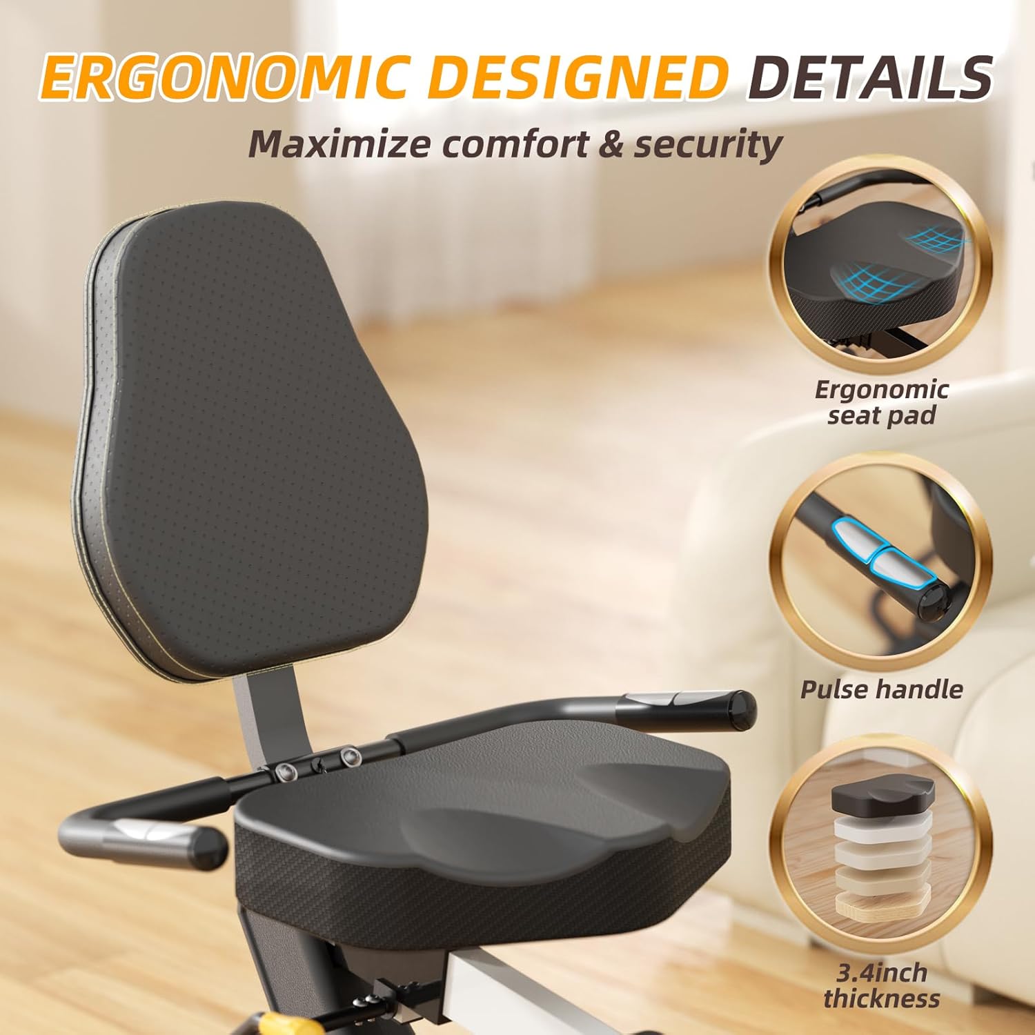 Recumbent Exercise Bike with LED Display I452810
