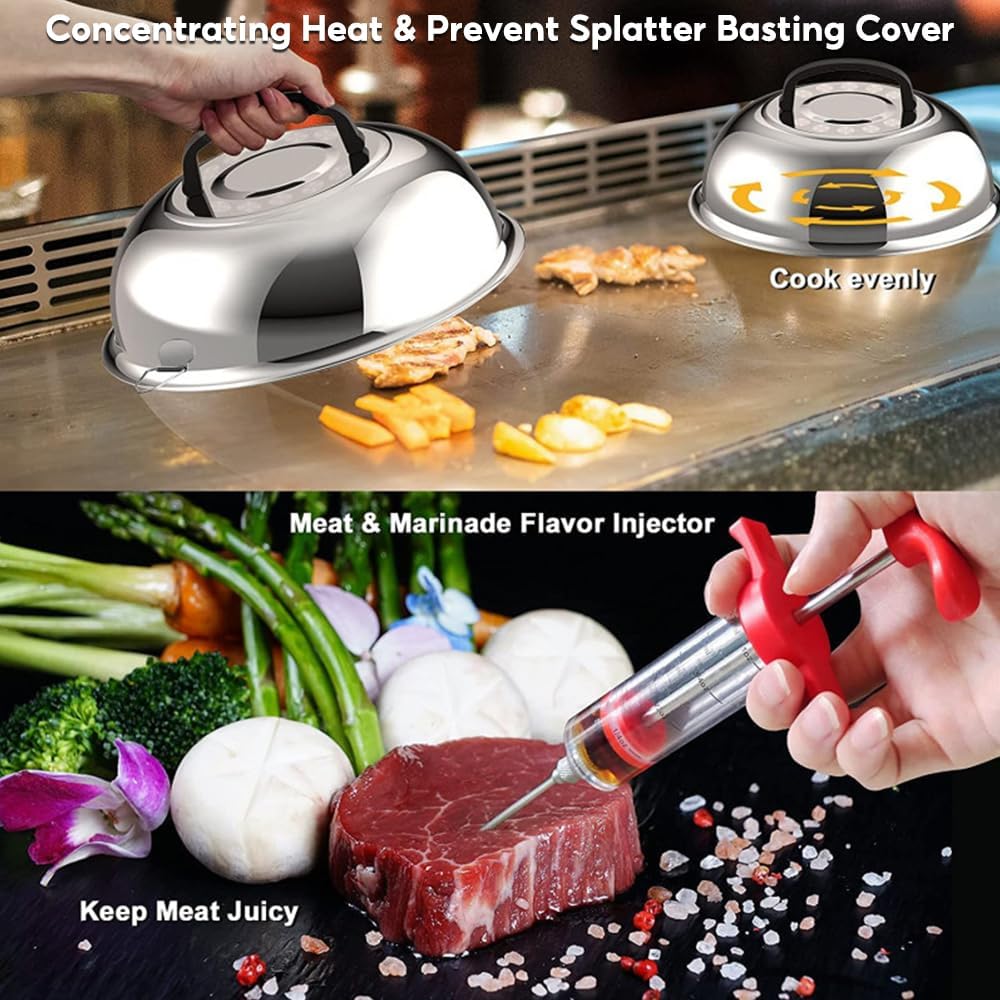 30PCS Flat Top Grill Accessories Set with Spatulas, Basting Cover, Scraper M574499