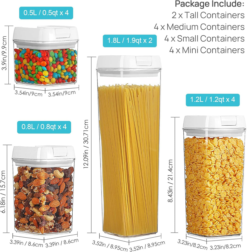 14 PCS Airtight Food Storage Containers Set with Easy Lock Lids T151714