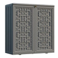 Outdoor Storage Cabinet Waterproof with Shelf, Resin, Size 34.3''L*15''W*36.2''H (Black) M527709