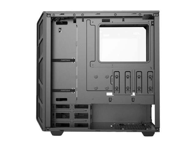 Black Compact EATX Mid-Tower Case with Tempered Glass and Digital RGB C5742