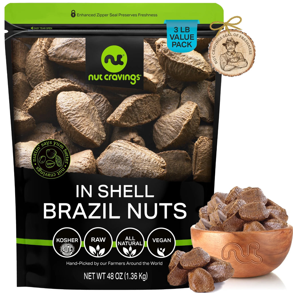 Raw In Shell Brazil Nuts (48oz - 3 lbs) B93778