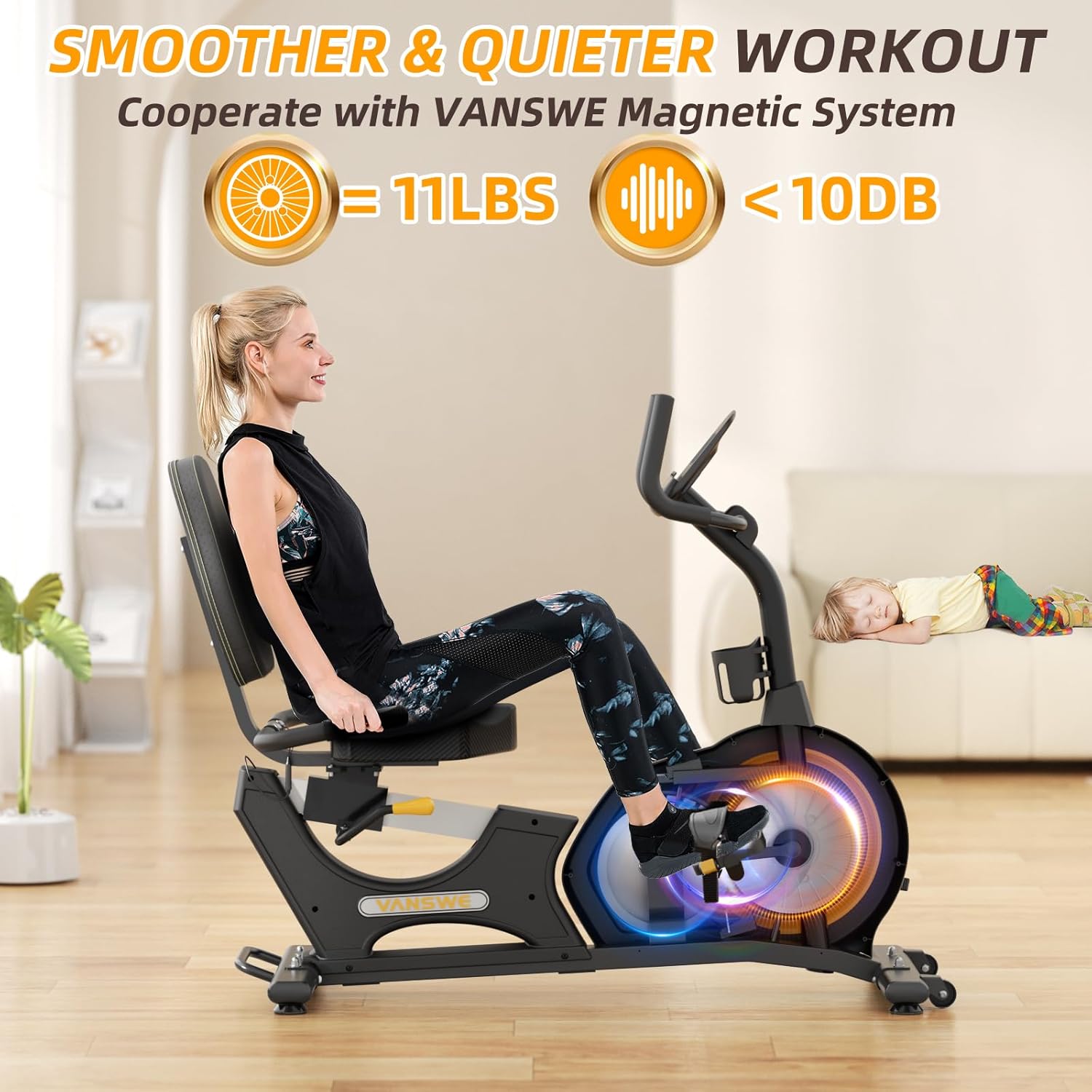 Recumbent Exercise Bike with LED Display I452810
