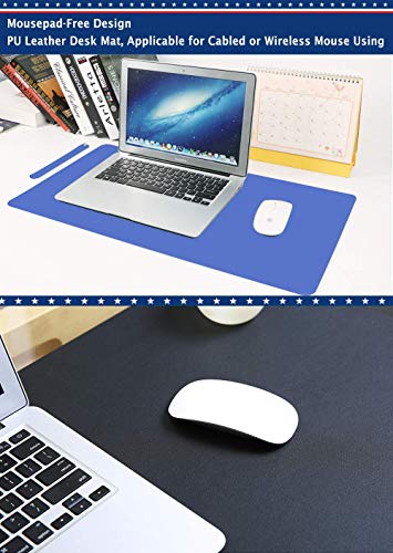 Brown PU Leather 16 x 32 Inch Desk Blotter Mat T671835