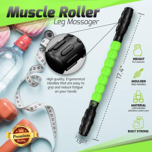 Muscle Roller Stick Pro, Roller Massager - Body Roller Stick Leg Roller for Muscles Deep Tissue, Self Massage Tool (1 Stick) I524