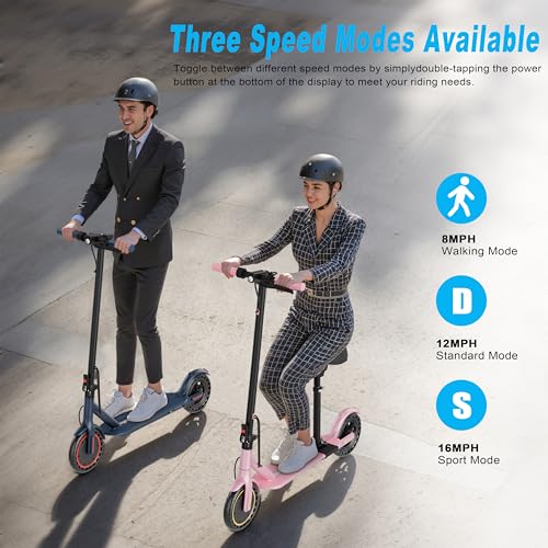 Folding Electric Scooter with Seat, 350W Motor, 8.5" Tire, 19MPH, 21Mile Range A422