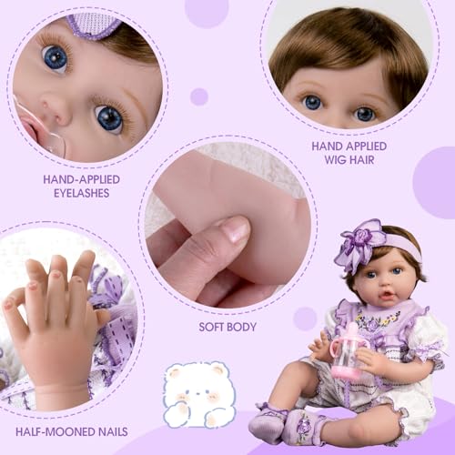 22 Inch Realistic Reborn Baby Doll with Feeding Accessories Set C925196