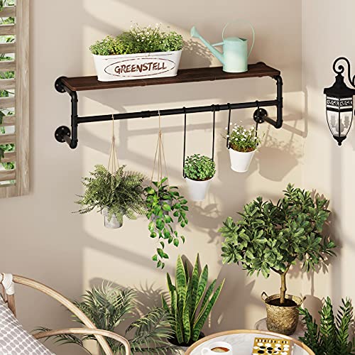 45.5in Industrial Pipe Wall Mounted Garment Rack R355018