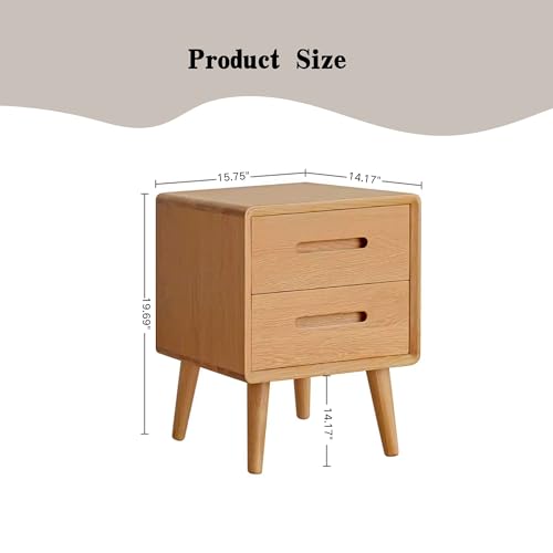 Solid Wood Night Stand with Two Drawers Y823