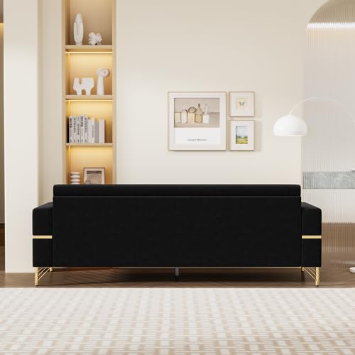 Khaki Velvet 3 Seat Sofa Y85793