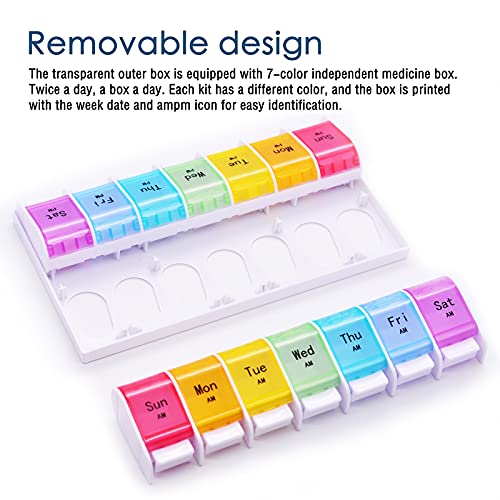 Monthly Pill Organizer 2 Times A Day, 30 Day Medicine Organizer, AM PM Pill Cases, 4 Week Pill Box C73008