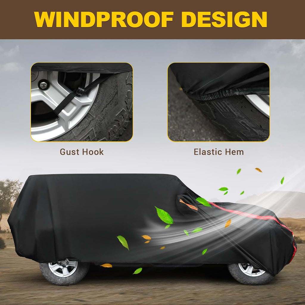 210D Oxford Cloth Car Cover for 4 Door with Windproof Straps Y8471