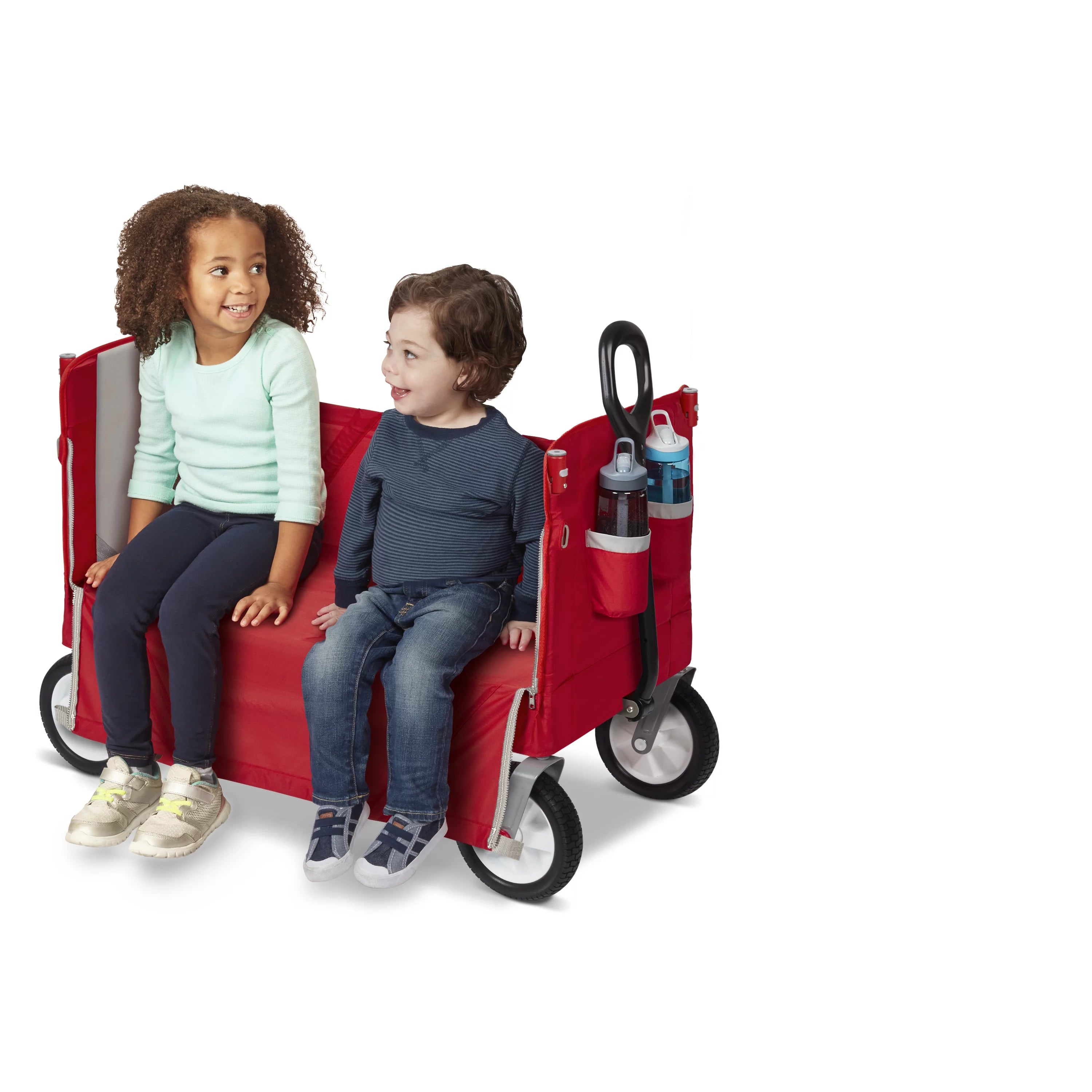 Red 3-in-1 Folding Kids Wagon with Canopy Q512