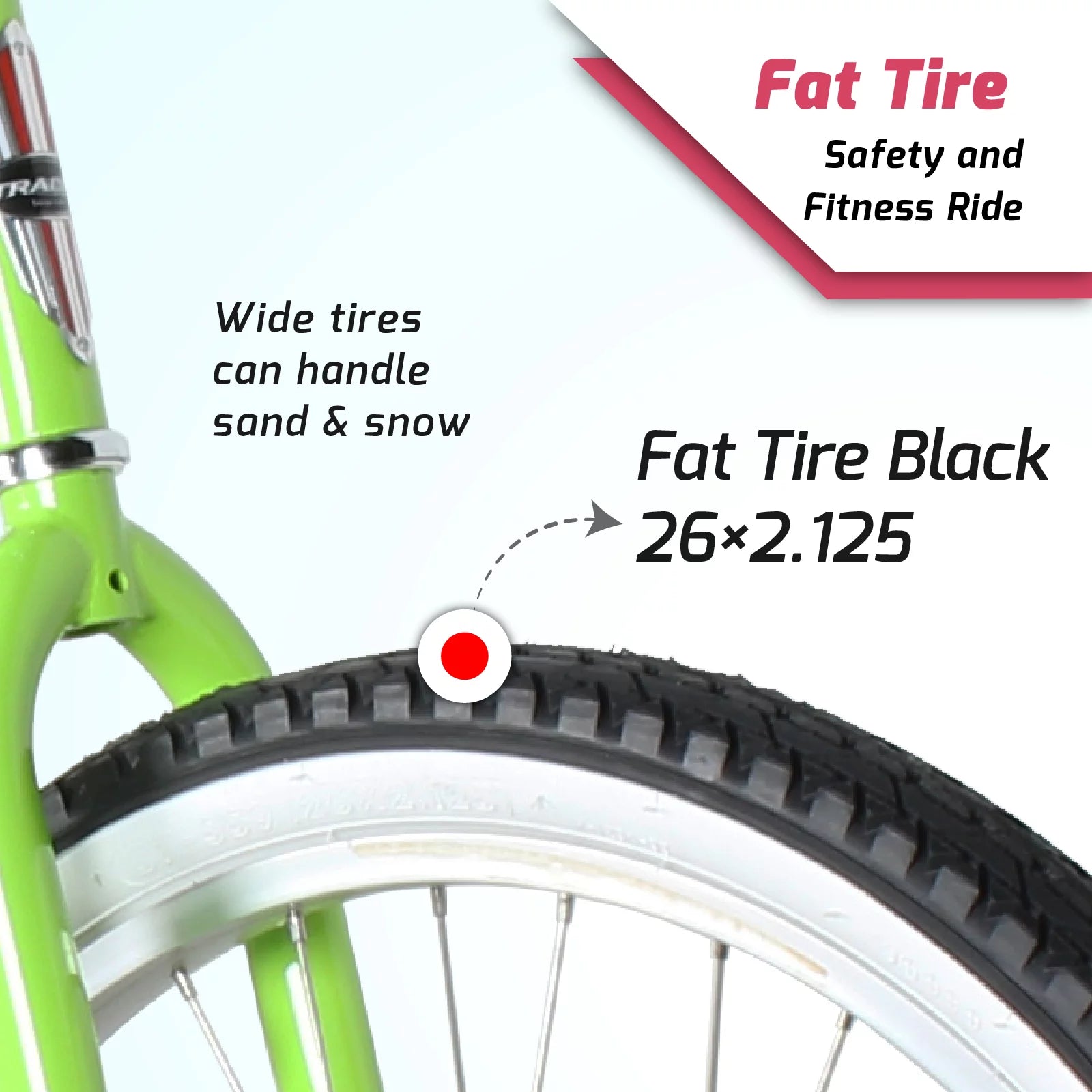 Mint Green 26 Inch Steel Beach Cruiser Bike B4568