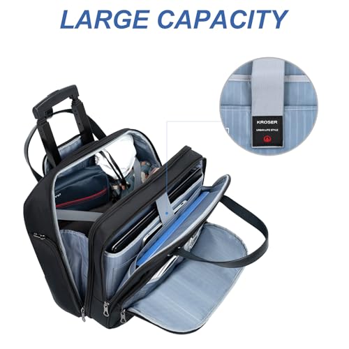 Rolling Laptop Bag Briefcase Fits Up to 15.6 Inch J527