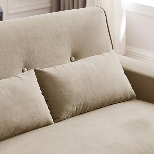 Green Small Loveseat Sofa with Wood Legs V8966