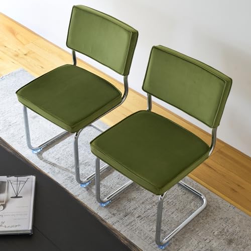 Orange Velvet 4PCS Dining Chairs with Chrome Metal Legs Y578