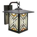 Bronze Outdoor Mission Stained Glass Wall Sconce R34844