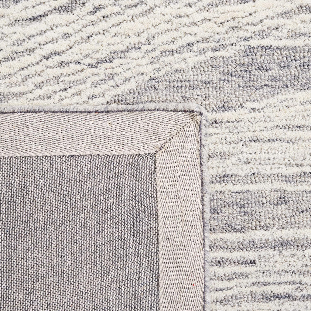 Grey & Ivory 8' x 10' Handmade Wool Area Rug N99495