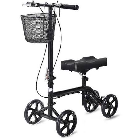 Black Steerable Foldable Knee Walker Scooter G4153