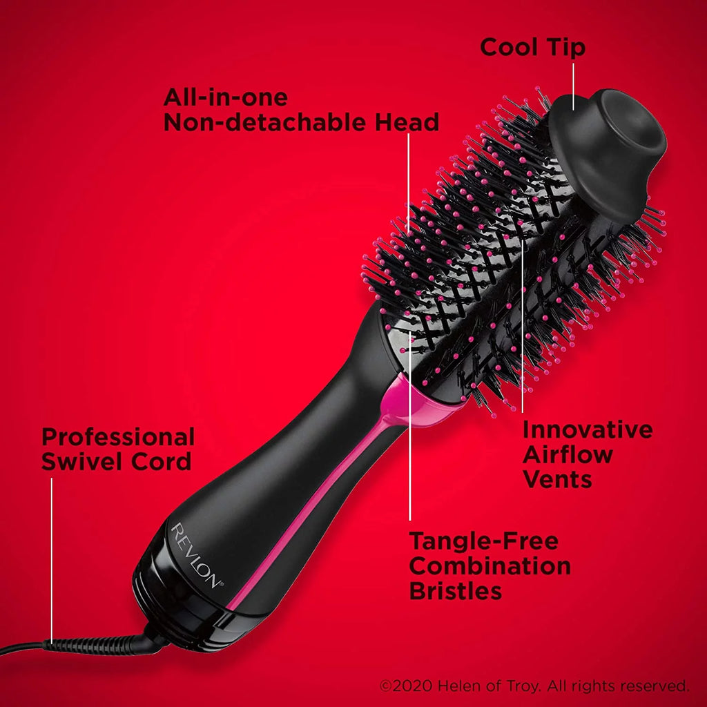 Black Hot Air Brush Hair Dryer And Volumizer N881