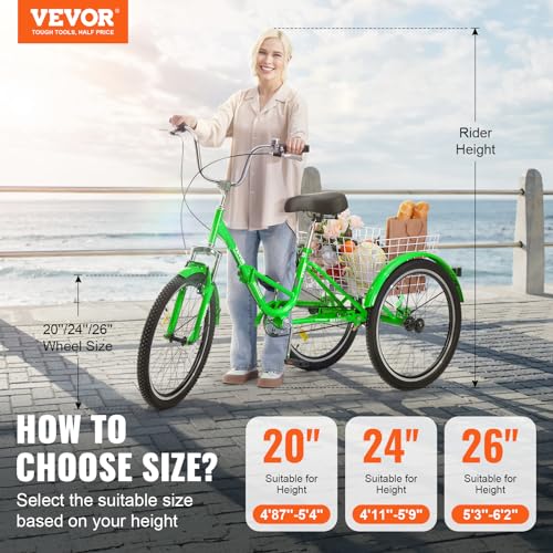 24-Inch Carbon Steel Folding Tricycle with Basket V642771
