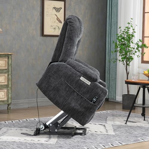 Grey Power Lift Recliner Chair with Massage and Heat Z1420
