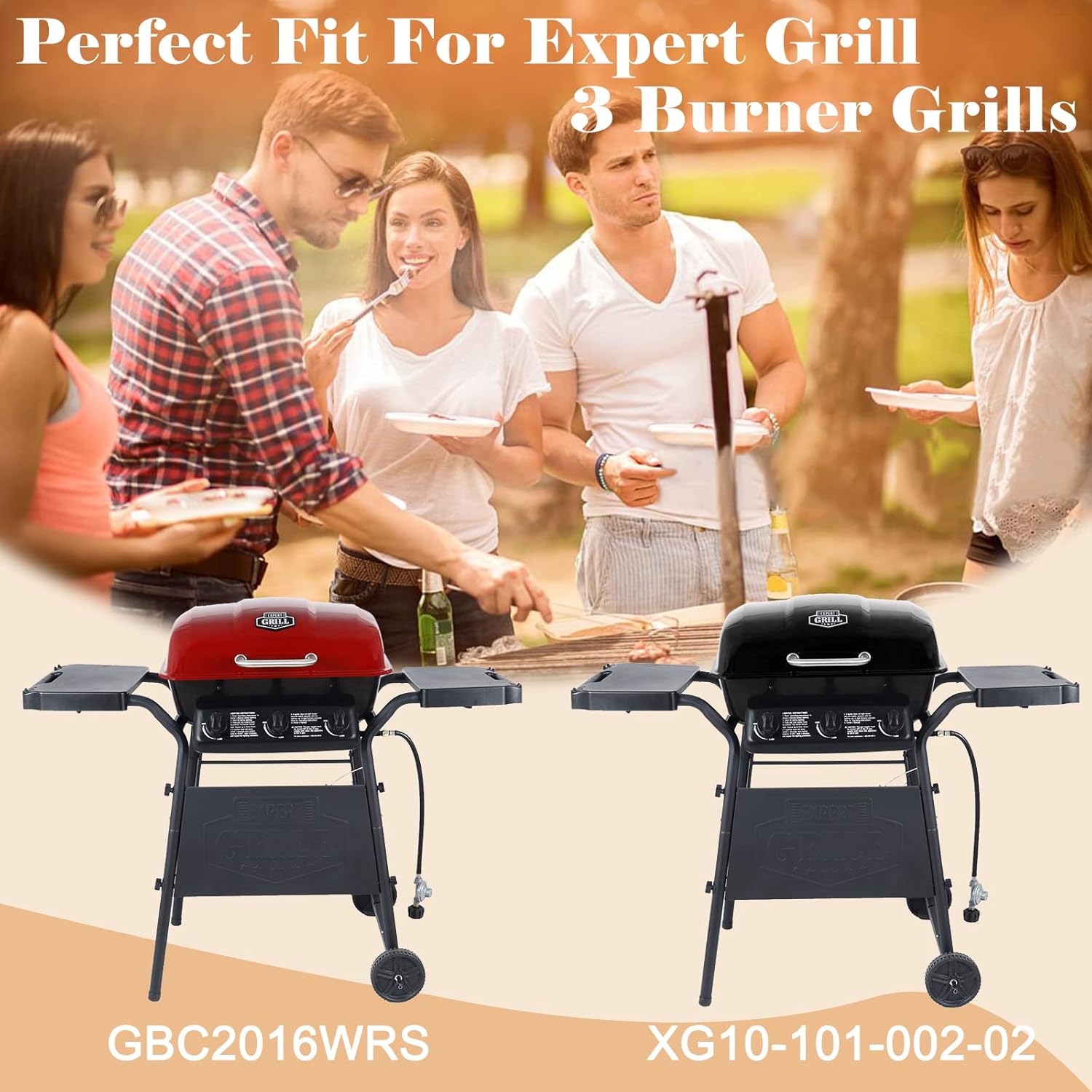 3 Burner Gas Grill Porcelain Steel Heat Plates 3-PACK K639853