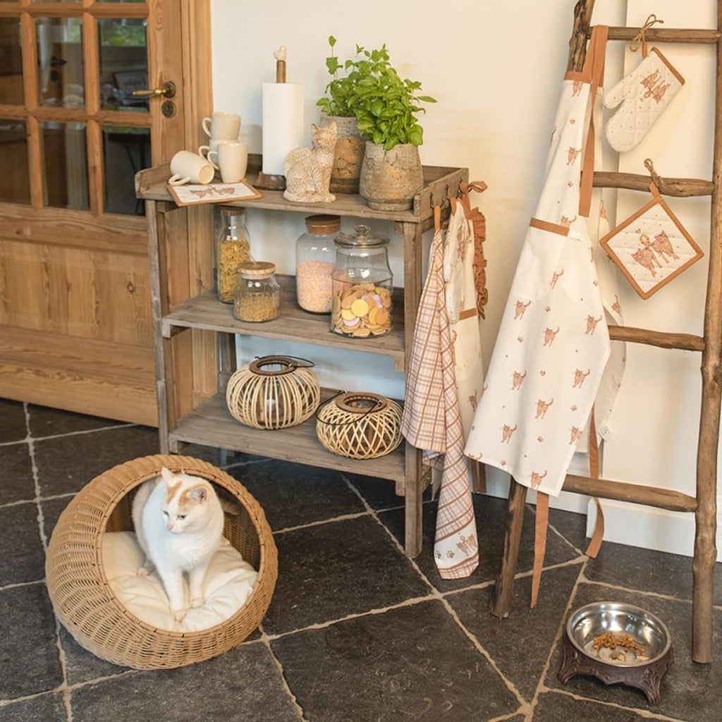Poly Rattan Pet Bed Basket with Removable Washable Cushion Y895
