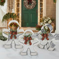 Set of 3 Oversized Silver Gingerbread Men Cookie Cutter Figurines Stainless Steel M811981