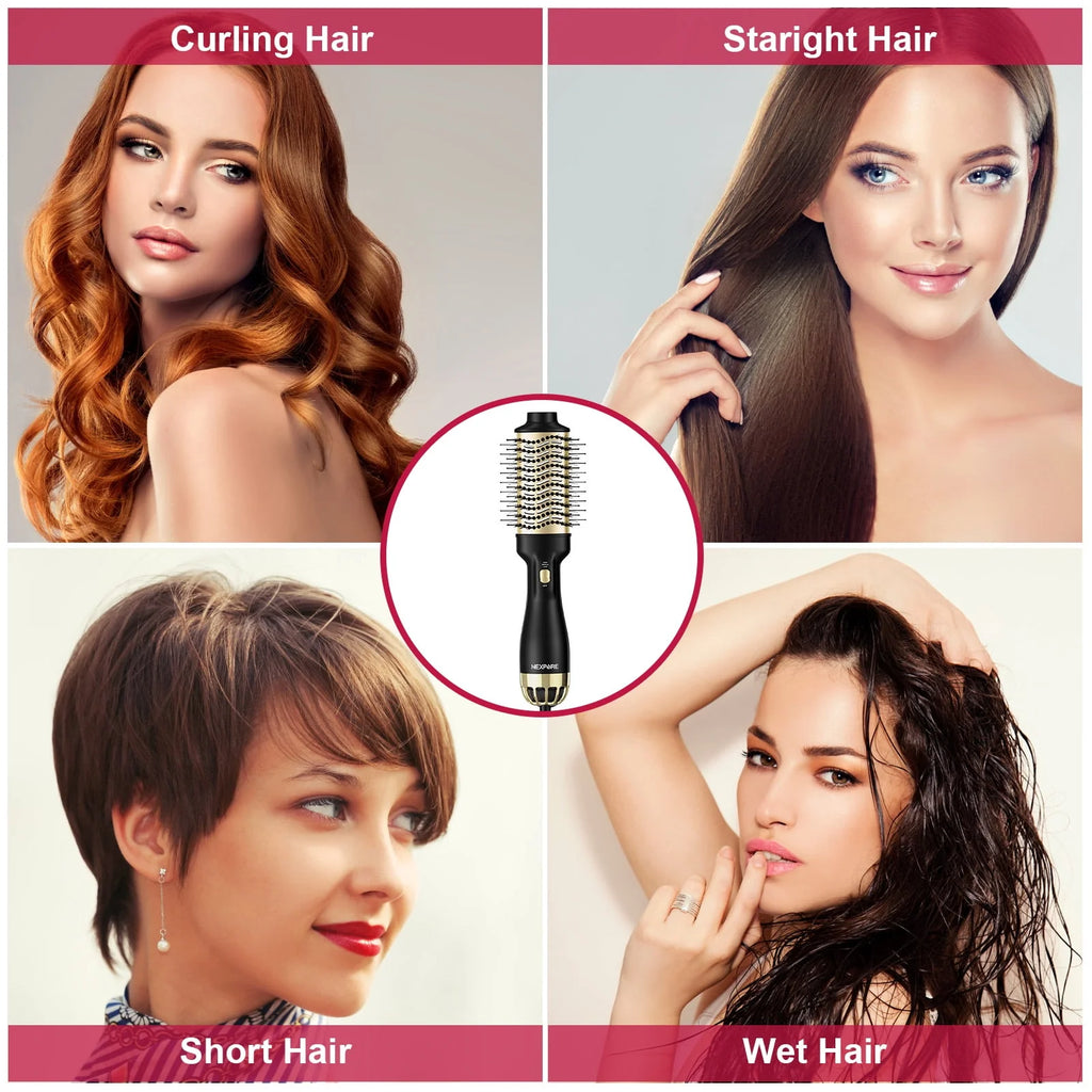 4 in 1 Hair Dryer Brush with Negative Ion Ceramic Titanium Barrel P5852