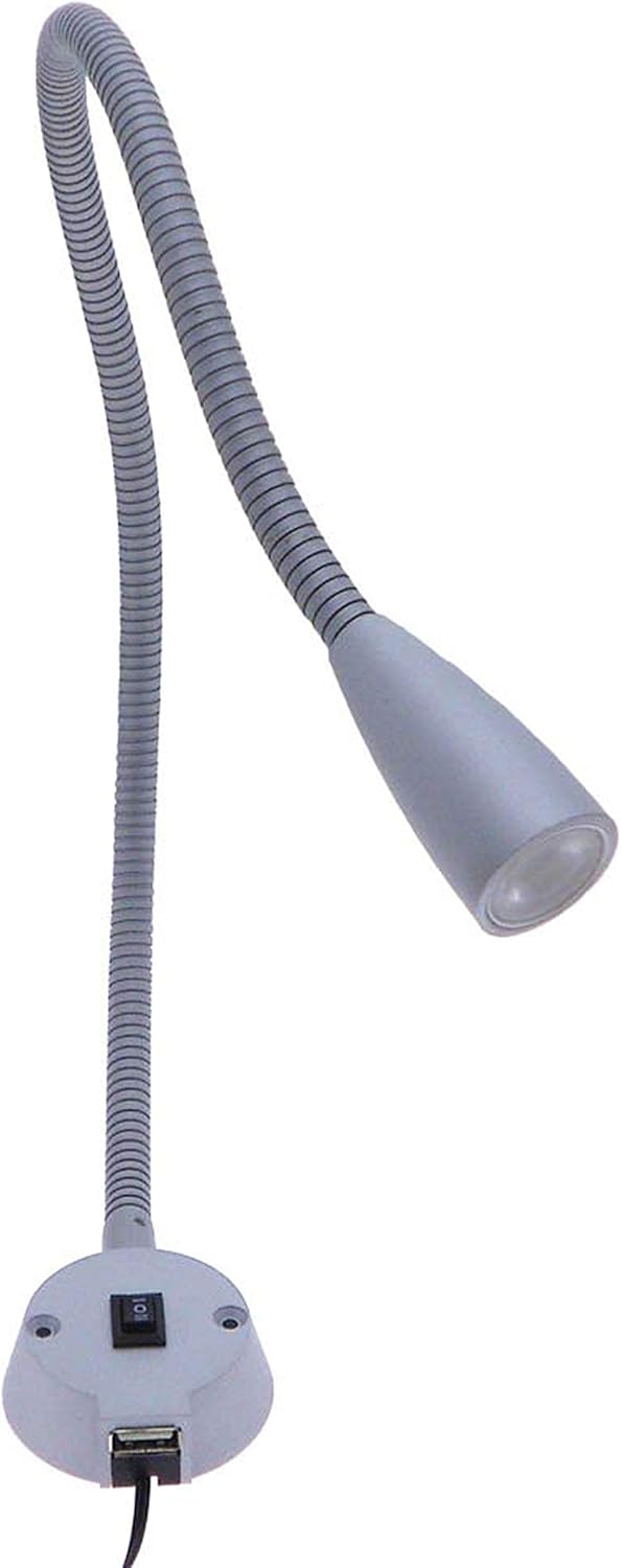 Gooseneck LED Bed Lamp with USB Charger Port and 3-Way Switch C2693
