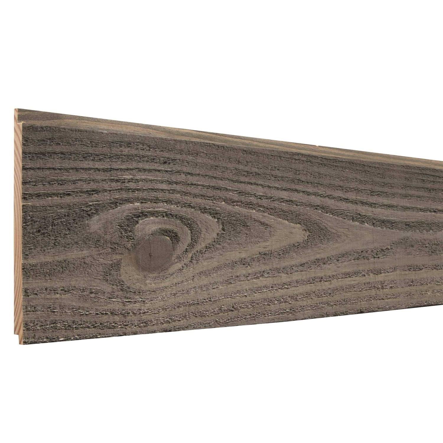 5.375-in x 8-ft Finished Brown Pine Shiplap Wall Plank D49179
