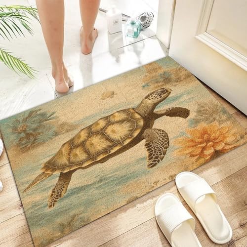 Turtle Coir Fiber Front Door Mat 16x24in R1520