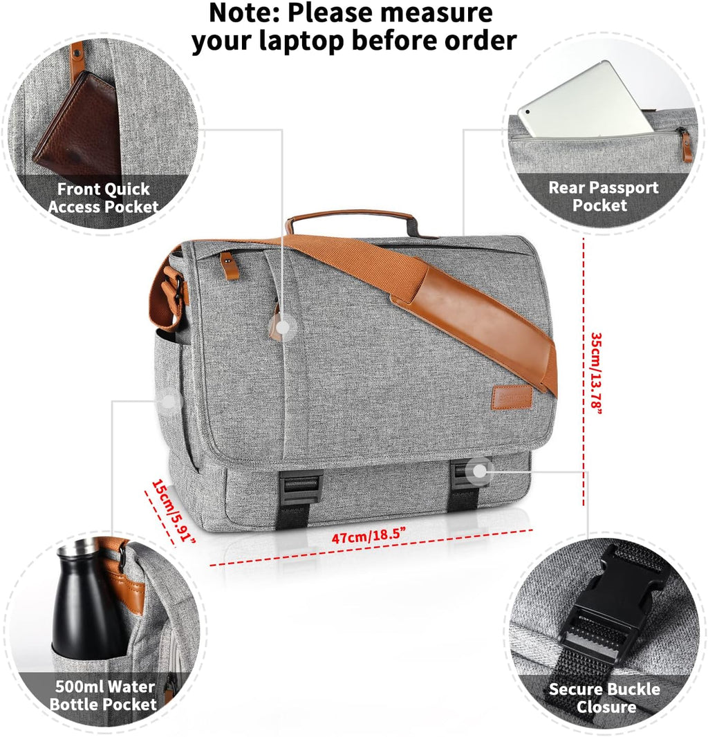 Light Grey Canvas Messenger Bag 17-17.3 Inch K567905