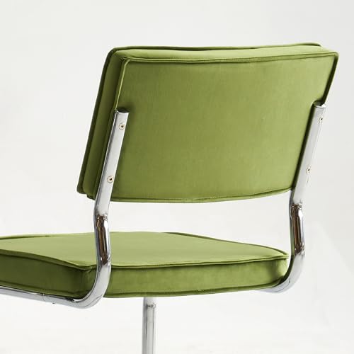 Orange Velvet 4PCS Dining Chairs with Chrome Metal Legs Y578